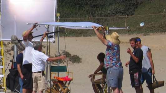 Filming in Malibu